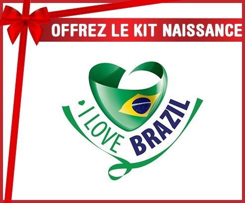 kit naissance bébé personnalisé I Love Brazil