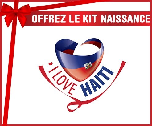kit naissance bébé personnalisé I Love Haiti