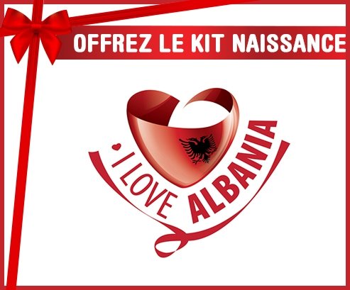 kit naissance bébé personnalisé I Love Albania