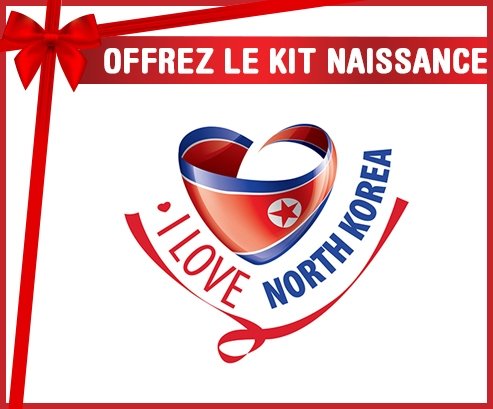kit naissance bébé personnalisé I Love North Korea