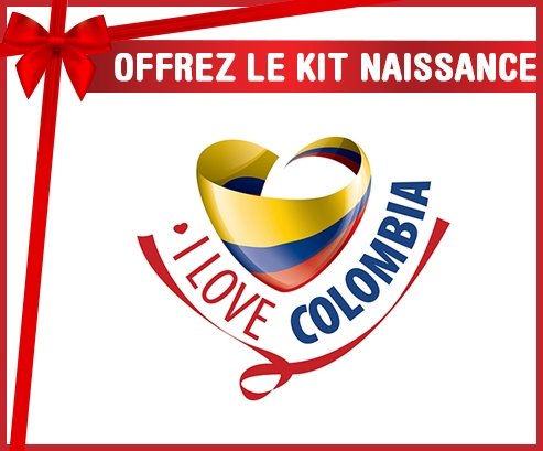 kit naissance bébé personnalisé I Love Colombia