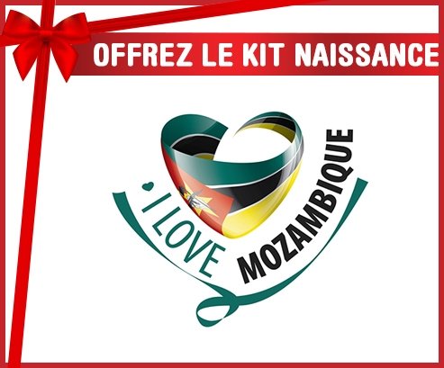 kit naissance bébé personnalisé I Love Mozambique