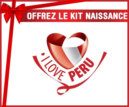 kit naissance bébé personnalisé I Love Peru