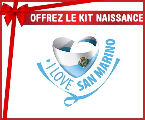 kit naissance bébé personnalisé I Love San Marino