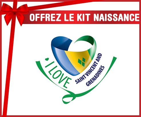 kit naissance bébé personnalisé I Love Saint Vincent and Grenadines