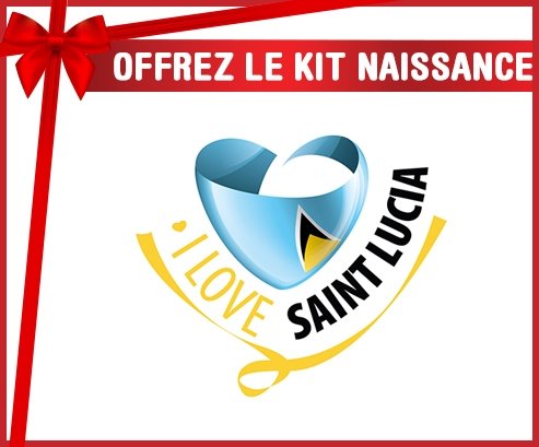 kit naissance bébé personnalisé I Love Saint Lucia