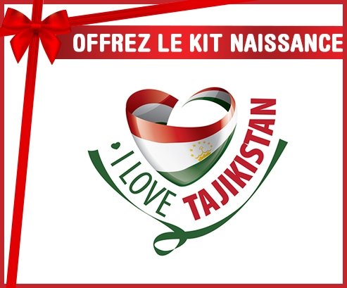 kit naissance bébé personnalisé I Love Tajakistan