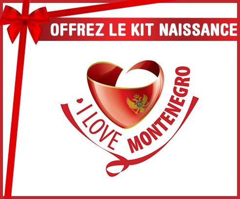 kit naissance bébé personnalisé I Love Montenegro