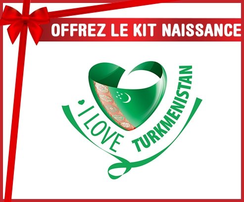 kit naissance bébé personnalisé I Love Turkmenistan
