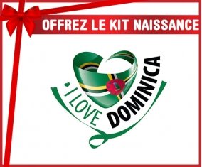 kit naissance bébé personnalisé I Love Dominica