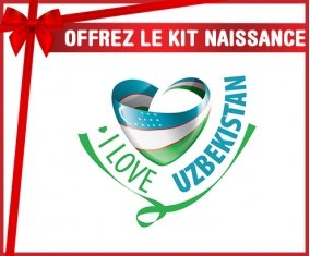 kit naissance bébé personnalisé I Love Uzbekistan