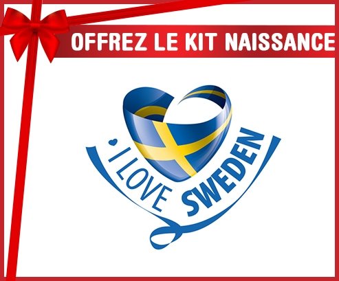 kit naissance bébé personnalisé I Love Sweden