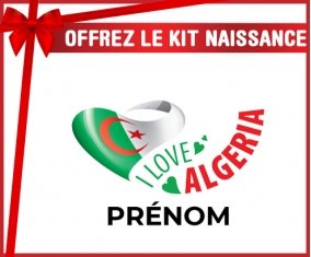 kit naissance bébé personnalisé I love algeria avec prénom