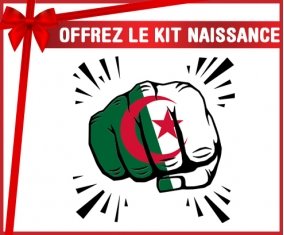 kit naissance bébé personnalisé Drapeau Algérie Coup de poing