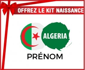kit naissance bébé personnalisé Drapeau Algeria avec prénom