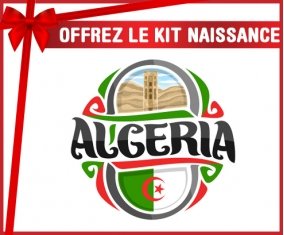 kit naissance bébé personnalisé Flag Algeria design 2