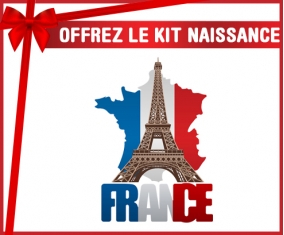 kit naissance bébé personnalisé Carte France + Tour Eiffel