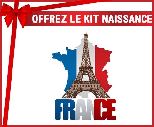 kit naissance bébé personnalisé Carte France + Tour Eiffel