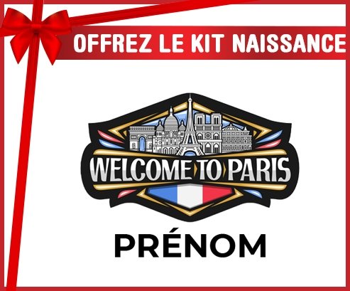 kit naissance bébé personnalisé Welcome to Paris avec prénom