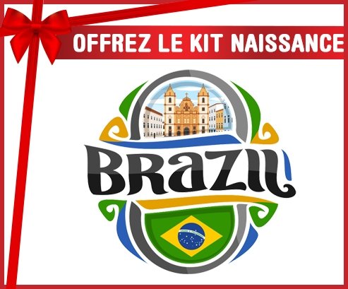 kit naissance bébé personnalisé Flag Brazil