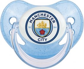 Manchester City Football Club Sucette Physiologique Bleue à paillette