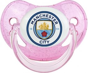 Manchester City Football Club Sucette Physiologique Rose à paillette