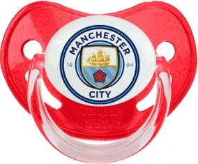 Manchester City Football Club Sucette Physiologique Rouge à paillette