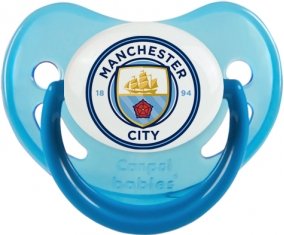 Manchester City Football Club Sucette Physiologique Bleue phosphorescente