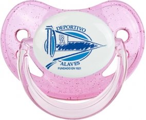Deportivo Alavés Tétine Physiologique Rose à paillette
