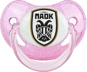 PAOK Salonique Sucette Physiologique Rose à paillette