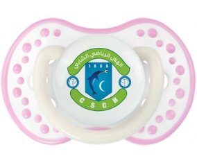 Croissant sportif chebbien Sucette LOVI Dynamic Blanc-rose phosphorescente