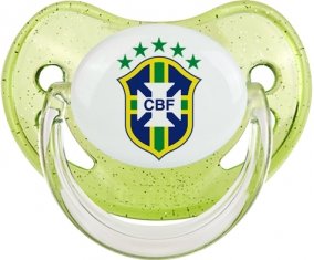 Brazil national football team Tétine Physiologique Vert à paillette