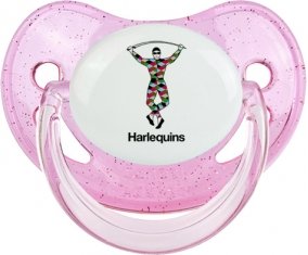 Harlequins Sucette Physiologique Rose à paillette