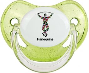 Harlequins Sucette Physiologique Vert à paillette