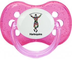 Harlequins Tétine Cerise Rose à paillette