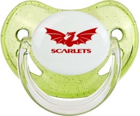 Llanelli Scarlets Sucette Physiologique Vert à paillette