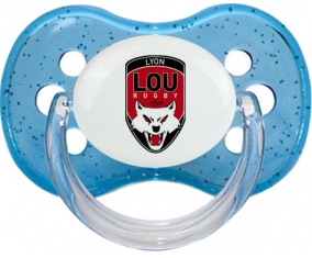Lyon LOU Rugby Tétine Cerise Bleu à paillette