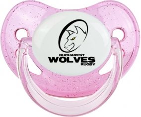Bucarest Wolves Sucette Physiologique Rose à paillette