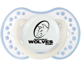 Bucarest Wolves Sucette LOVI Dynamic Blanc-cyan classique