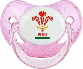 Wales Rugby XV Tétine Physiologique Rose à paillette