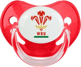 Wales Rugby XV Tétine Physiologique Rouge à paillette