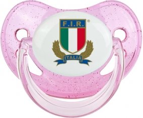 Italia Rugby XV Sucette Physiologique Rose à paillette