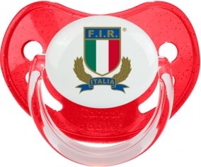 Italia Rugby XV Sucette Physiologique Rouge à paillette