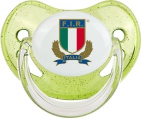 Italia Rugby XV Sucette Physiologique Vert à paillette