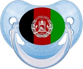 Drapeau Afghanistan Tétine Physiologique Bleue à paillette
