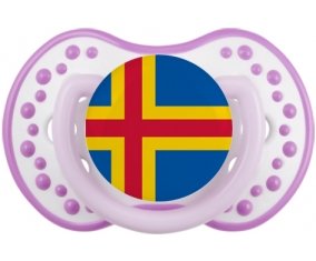 Drapeau Iles Aland Tétine LOVI Dynamic Blanc-mauve classique