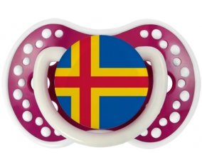 Drapeau Iles Aland Tétine LOVI Dynamic Fuchsia phosphorescente