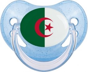 Drapeau Algérie Sucette Physiologique Bleue à paillette
