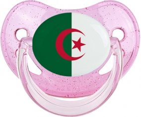 Drapeau Algérie Sucette Physiologique Rose à paillette