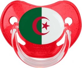 Drapeau Algérie Sucette Physiologique Rouge à paillette